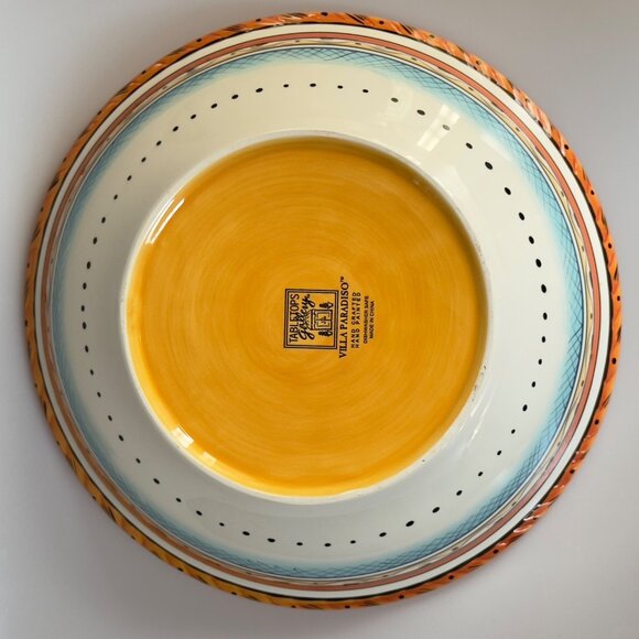 TABLETOPS Gallery Hand Painted Villa Paradiso Decorative Bowl & Plate Set - Picture 2 of 10